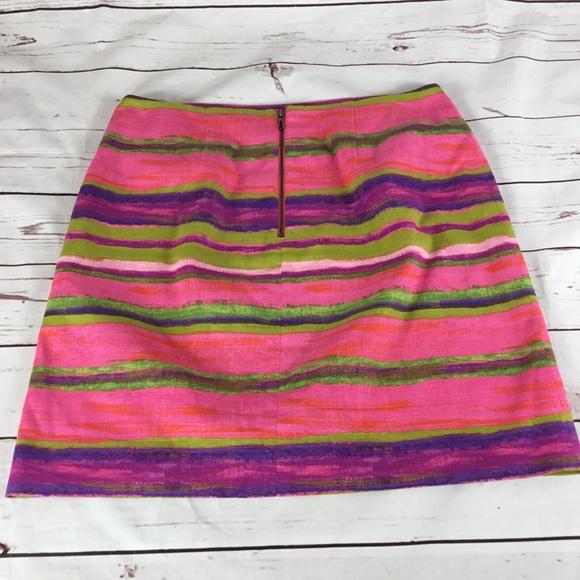 Ann Taylor Multicolored Striped Skirt Size 8 - Picture 2 of 7
